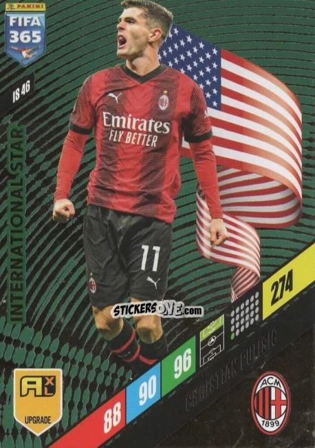 Cromo Christian Pulisic - FIFA 365: 2023-2024. Adrenalyn XL
 n. IS46 - Panini
