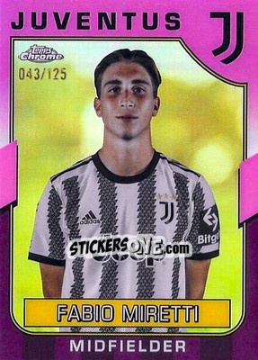 Figurina Fabio Miretti - Juventus Chrome 2022-2023
 n. 10pi - Topps