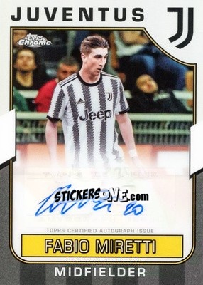 Figurina Fabio Miretti - Juventus Chrome 2022-2023
 n. FT-FM - Topps