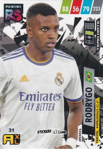 Figurina Rodrygo - Fifa 365 2022 - Rising Stars n. 31 - Panini