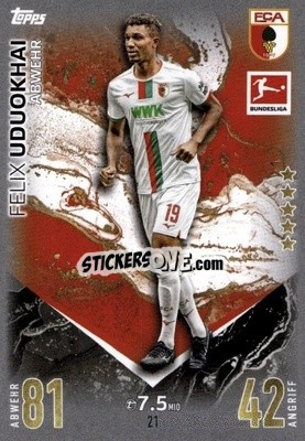 Figurina Felix Uduokhai - German Fussball Bundesliga 2023-2024. Match Attax
 n. 21 - Topps