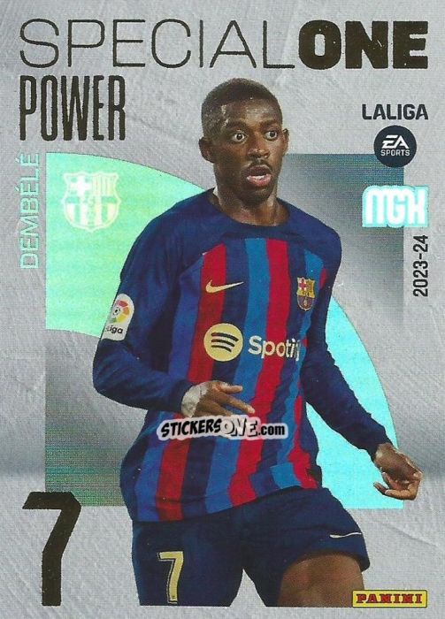 Figurina Dembélé - LaLiga 2023-2024. Megacracks n. 390p - Panini