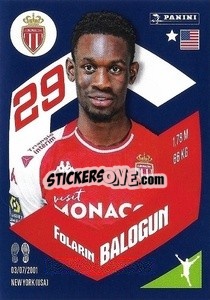 Figurina Folarin Balogun - Foot 2023-2024
 n. 249 - Panini