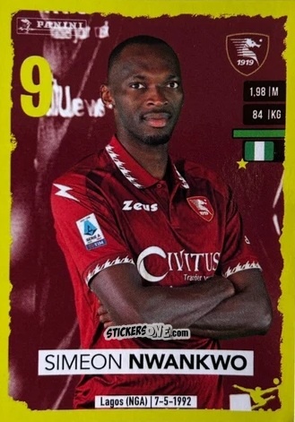 Figurina Simy Simeon Nwankwo (Upgrade) - Calciatori 2023-2024
 n. U34 - Panini