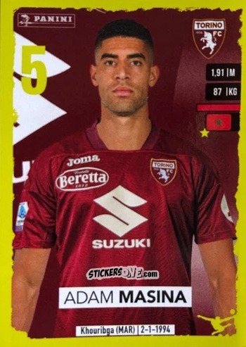 Sticker Adam Masina (Upgrade) - Calciatori 2023-2024
 n. U38 - Panini