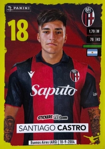 Sticker Santiago Castro (Bologna) - Calciatori 2023-2024
 n. U43 - Panini
