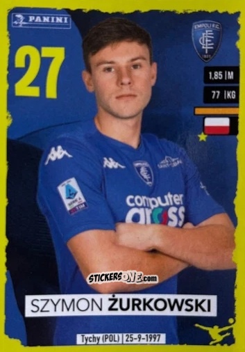 Sticker Szymon Żurkowski (Empoli) - Calciatori 2023-2024
 n. U46 - Panini