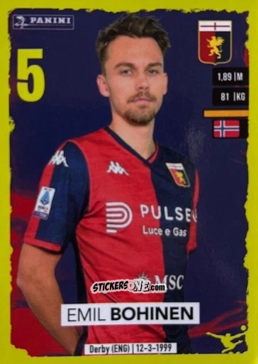 Cromo Emil Bohinen (Genoa) - Calciatori 2023-2024
 n. U54 - Panini