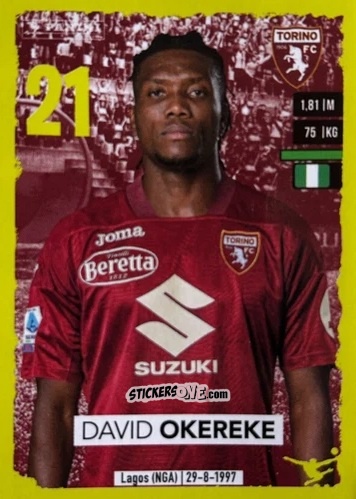 Sticker David Okereke (Torino) - Calciatori 2023-2024
 n. U79 - Panini