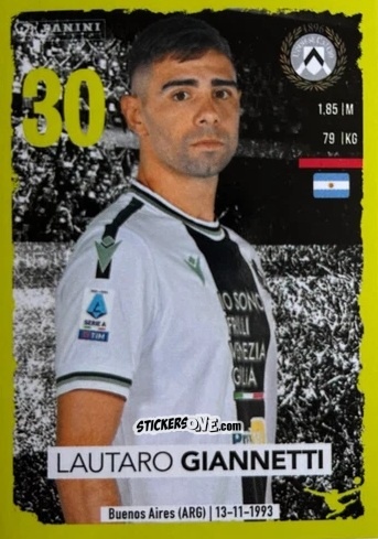 Cromo Lautaro Giannetti (Udinese) - Calciatori 2023-2024
 n. U80 - Panini