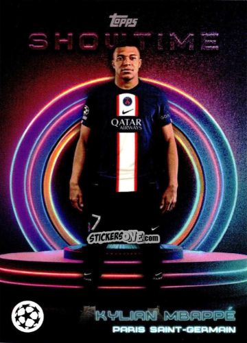 Sticker Kylian Mbappé - Showtime UEFA Club Competitions 2022-2023
 n. 62 - Topps