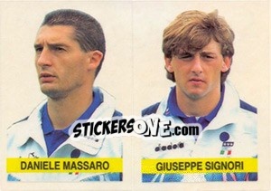Cromo Daniele Massaro / Giuseppe Signori - Supercalcio 1994-1995 n. P20 - Panini