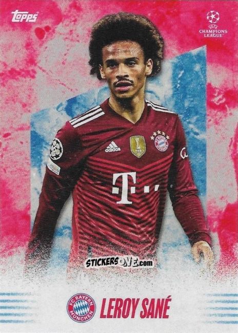 Figurina Leroy Sane - Alphonso Davies My Journey UEFA Champions League 2021-2022 n. 21 - Topps