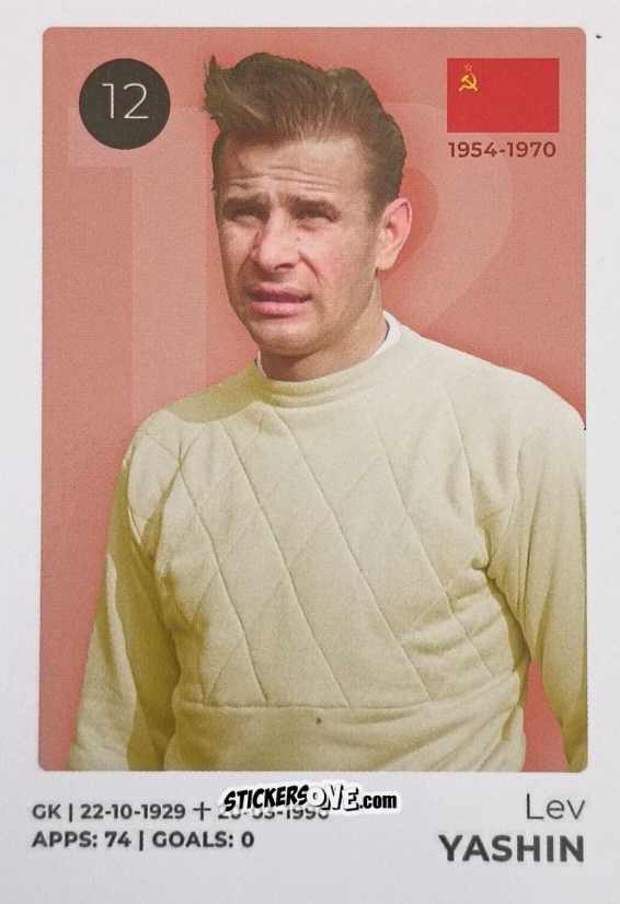 Sticker Lev Yashin - The Ultimate Collection of the Former National Football Teams
 n. 12 - Stickito