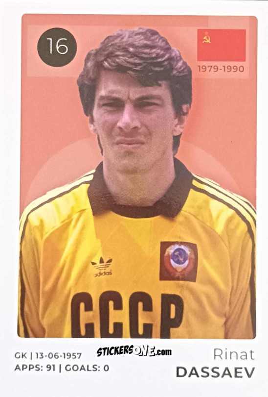 Sticker Rinat Dassaev - The Ultimate Collection of the Former National Football Teams
 n. 16 - Stickito