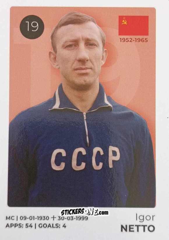 Sticker Igor Netto - The Ultimate Collection of the Former National Football Teams
 n. 19 - Stickito