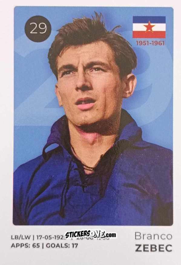 Cromo Branco Zebec - The Ultimate Collection of the Former National Football Teams
 n. 29 - Stickito