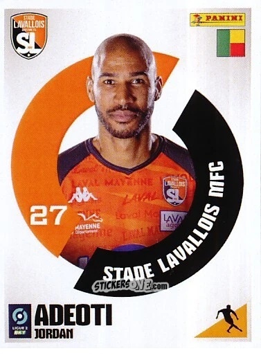 Figurina Jordan Adéoti - Foot 2023-2024 Ligue 2
 n. 193 - Panini