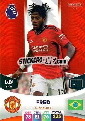 Figurina Fred - English Premier League 2023-2024. Adrenalyn XL n. 255 - Panini