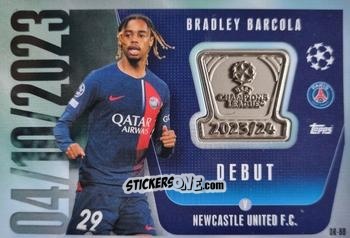 Sticker Bradley Barcola - UEFA Champions League & Europa League 2023-2024. Match Attax Extra
 n. DR-BB - Topps