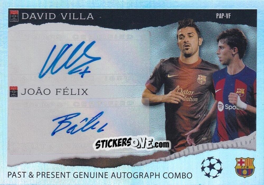 Sticker David Villa / João Félix - UEFA Champions League & Europa League 2023-2024. Match Attax Extra
 n. PAP-VF-rf - Topps