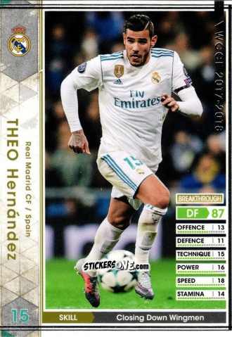 Figurina Theo Hernández - Sega World Club Champion Football 2017-2018
 n. A47 - Panini