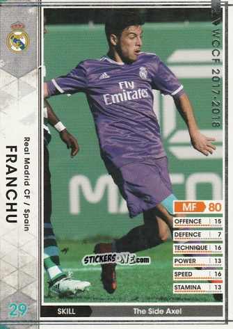 Sticker Franchu - Sega World Club Champion Football 2017-2018
 n. A48 - Panini