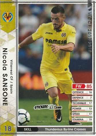 Sticker Nicola Sansone - Sega World Club Champion Football 2017-2018
 n. 271 - Panini