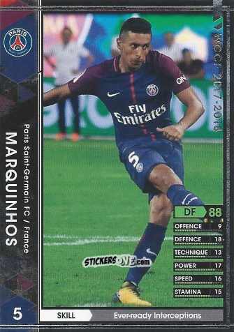 Figurina Marquinhos - Sega World Club Champion Football 2017-2018
 n. 53 - Panini