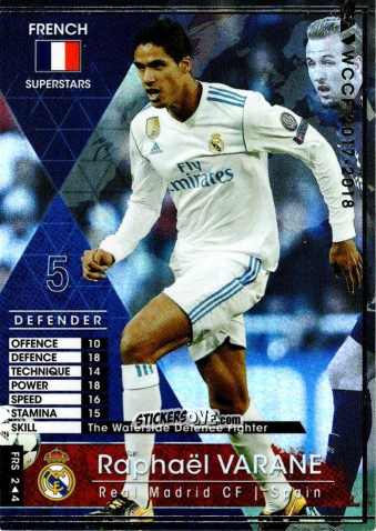 Figurina Raphael Varane - Sega World Club Champion Football 2017-2018
 n. FRS2 - Panini