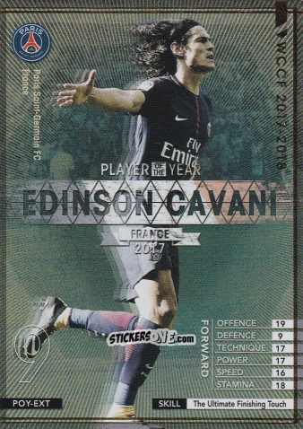 Cromo Edinson Cavani - Sega World Club Champion Football 2017-2018
 n. POY-EXT - Panini