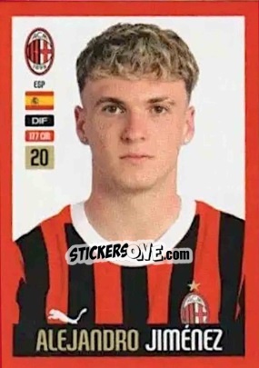 Sticker Alejandro Jimenez - A.C. Milan 2023-2024
 n. 16 - Euro Publishing
