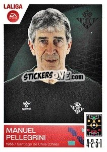 Sticker Entrenador Real Betis - Manuel Pellegrini (2) - LaLiga 2023-2024
 n. 162 - Panini