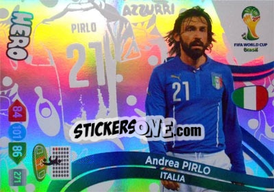 Sticker Andrea Pirlo - FIFA World Cup Brazil 2014. Adrenalyn XL n. u132 - Panini