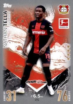 Figurina Nathan Tella - German Fussball Bundesliga 2023-2024. Match Attax Extra
 n. 494 - Topps