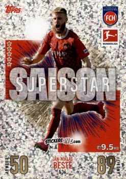 Sticker Jan-Niklas Beste - German Fussball Bundesliga 2023-2024. Match Attax Extra
 n. 536 - Topps