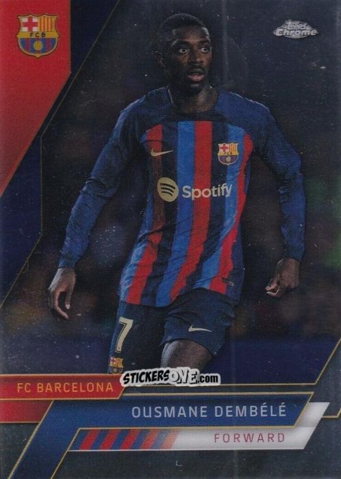 Figurina Ousmane Dembélé - Chrome FC Barcelona 2022-2023
 n. 74 - Topps
