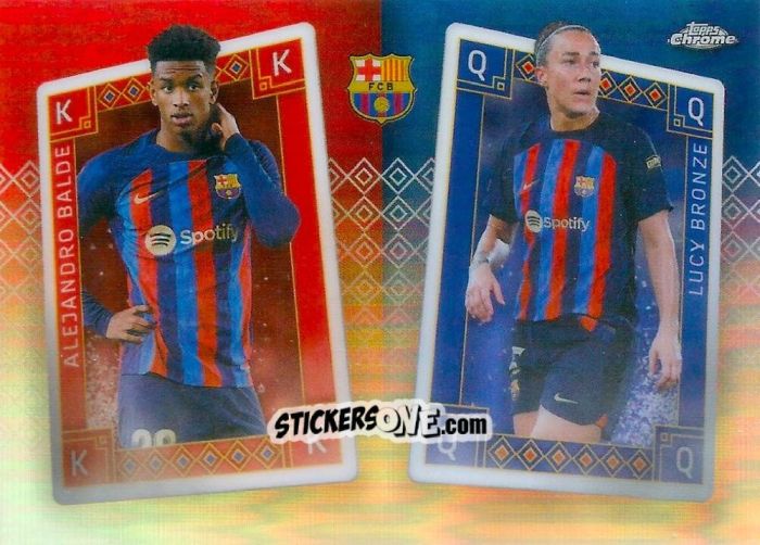 Sticker Alejandro Balde / Lucy Bronze - Chrome FC Barcelona 2022-2023
 n. KQ-2 - Topps