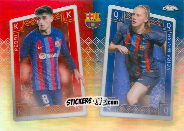 Sticker Pedri / Keira Walsh - Chrome FC Barcelona 2022-2023
 n. KQ-6 - Topps