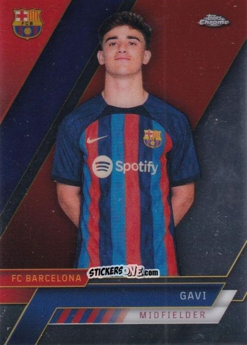 Sticker Gavi - Chrome FC Barcelona 2022-2023
 n. 14 - Topps