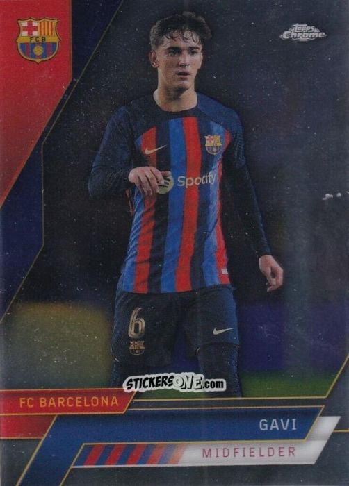 Sticker Gavi - Chrome FC Barcelona 2022-2023
 n. 64 - Topps