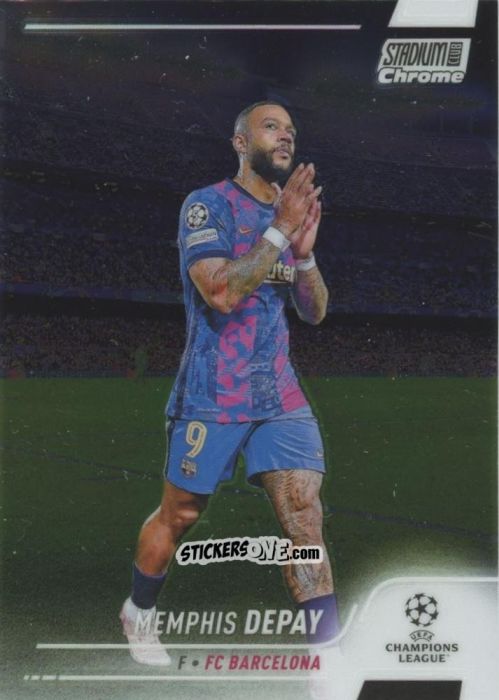 Figurina Memphis Depay - Stadium Club Chrome UEFA Champions League 2021-2022
 n. 60 - Topps