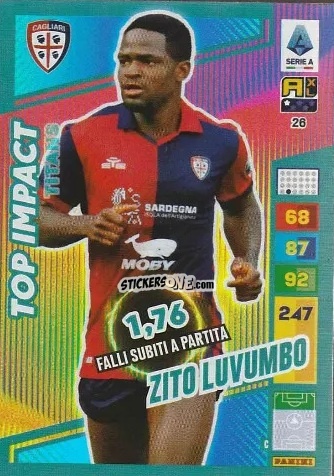 Cromo Zito Luvumbo - Calciatori 2023-2024. Adrenalyn XL TITANS n. 26 - Panini