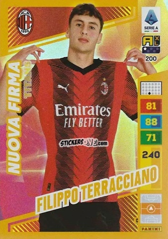 Figurina Filippo Terracciano - Calciatori 2023-2024. Adrenalyn XL TITANS n. 200 - Panini