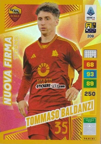 Cromo Tommaso Baldanzi - Calciatori 2023-2024. Adrenalyn XL TITANS n. 209 - Panini