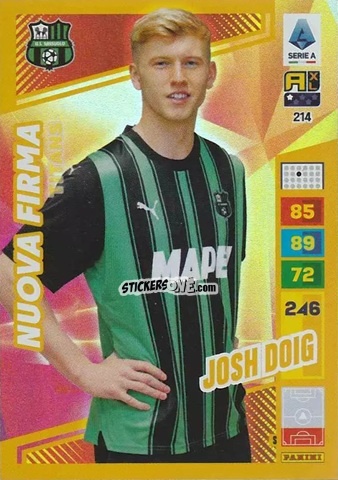 Sticker Josh Doig - Calciatori 2023-2024. Adrenalyn XL TITANS n. 214 - Panini