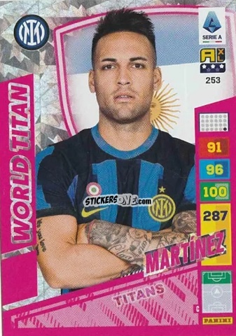 Figurina Lautaro Martínez - Calciatori 2023-2024. Adrenalyn XL TITANS n. 253 - Panini