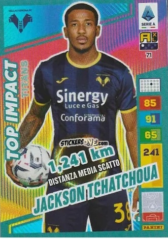 Sticker Jackson Tchatchoua - Calciatori 2023-2024. Adrenalyn XL TITANS n. 71 - Panini
