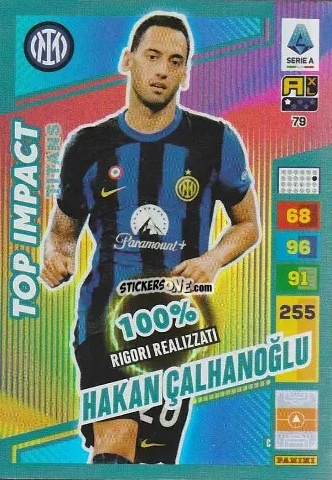Figurina Hakan Çalhanoğlu - Calciatori 2023-2024. Adrenalyn XL TITANS n. 79 - Panini