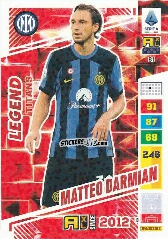 Sticker Matteo Darmian - Calciatori 2023-2024. Adrenalyn XL TITANS n. 81 - Panini
